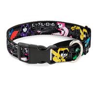 Plastic Martingale Collar Big Hero 6 Group Action Pose/Name Blocks Black/Gray/Mu