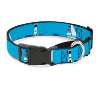Plastic Martingale Collar Boats on the Water Small 9-15"