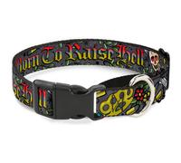 Plastic Martingale Collar Born to Raise Hell Gray Large 15-26"