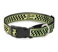 Plastic Martingale Collar Buckle-Down Cab Stripe Green/Yellow Fade WIDE-Medium 1