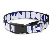 Plastic Martingale Collar BUCKLE-DOWN Shapes Blue/White WIDE-Large 18-32"