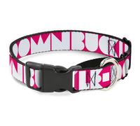 Plastic Martingale Collar BUCKLE-DOWN Shapes Hot Pink/White WIDE-Large 18-32"