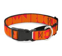 Plastic Martingale Collar BUCKLE-DOWN Shapes Red/Orange WIDE-Large 18-32"