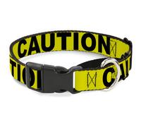 Plastic Martingale Collar CAUTION Yellow/Black WIDE-Medium 16-23"
