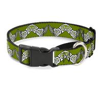 Plastic Martingale Collar Celtic Knot3 Olives/Black/White WIDE-Large 18-32"