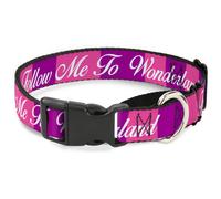 Plastic Martingale Collar Cheshire Cat Stripe/FOLLOW ME TO WONDERLAND Pink/Purpl