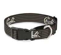 Plastic Martingale Collar CHEVROLET Heritage Script/Stripe Charcoal/Tan Medium 1
