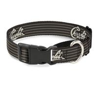Plastic Martingale Collar CHEVROLET Heritage Script/Stripe Charcoal/Tan Medium 1