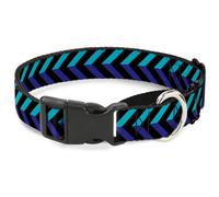 Plastic Martingale Collar Chevron3 Split Turquoise/Purple/Black Medium 11-17"