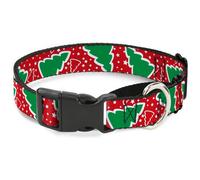 Plastic Martingale Collar Christmas Trees/Stars Red/White/Green WIDE-Large 18-32