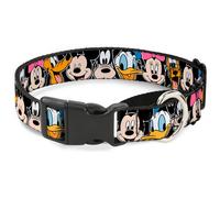 Plastic Martingale Collar Classic Disney Character Faces Black Small 9-15"