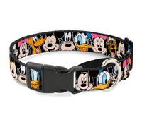 Plastic Martingale Collar Classic Disney Character Faces Black WIDE-Medium 16-23