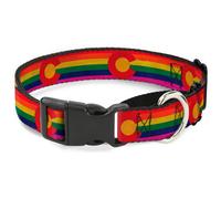 Plastic Martingale Collar Colorado Flags2 Pride Vintage WIDE-Large 18-32"