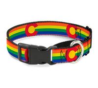 Plastic Martingale Collar Colorado Flags2 Pride WIDE-Large 18-32"