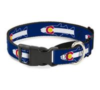 Plastic Martingale Collar Colorado Trout Flag/Snowy Mountains Blues/White/Red/Ye