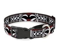 Plastic Martingale Collar Corset Lace Up w/Bow Red Plaid/Black Large 15-26"