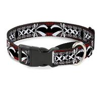 Plastic Martingale Collar Corset Lace Up w/Bow Red Plaid/Black WIDE-Large 18-32"