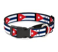Plastic Martingale Collar Cuba Flags Medium 11-17"