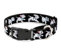 Plastic Martingale Collar Dalmatians Running/Paws Black/Gray/White/Black WIDE-La