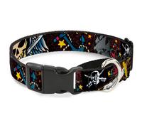 Plastic Martingale Collar Dead Men Tell No Tales Black Large 15-26"