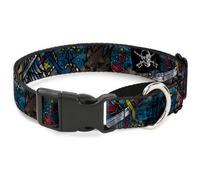 Plastic Martingale Collar Dead Men Tell No Tales CLOSE-UP Turquoise Medium 11-17