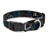 Plastic Martingale Collar Dead Men Tell No Tales CLOSE-UP Turquoise Medium 11-17