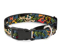 Plastic Martingale Collar Death or Glory CLOSE-UP Gray Medium 11-17"