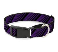 Plastic Martingale Collar Diagonal Stripes Black/Purple Small 9-15"