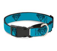 Plastic Martingale Collar Diamond Sketch Turquoise/Black Medium 11-17"