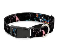 Plastic Martingale Collar Die Hard Skulls & Stars2 Black/Multi Color WIDE-Small