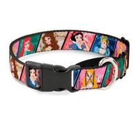 Plastic Martingale Collar Disney Princess Poses/Castle Blocks WIDE-Small 13-18"