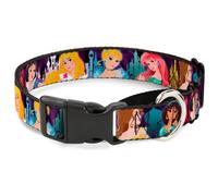 Plastic Martingale Collar Disney Princess Poses/Castle Silhouettes Purples/Multi