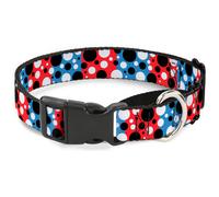 Plastic Martingale Collar Dot Blocks Blue/Red/Black/White Medium 11-17"