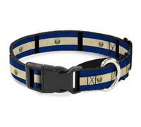 Plastic Martingale Collar El Salvador Flag/Black WIDE-Large 18-32"