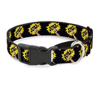Plastic Martingale Collar Fist Pump Black/Yellow Medium 11-17"