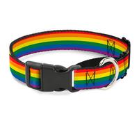 Plastic Martingale Collar Flag Pride Rainbow WIDE-Large 18-32"