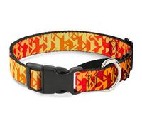 Plastic Martingale Collar Geometric Transition Blues/Reds/Orange/Yellows Small 9