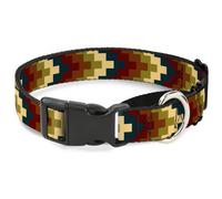 Plastic Martingale Collar Geometric4 Tan/Blue/Wine/Brown/Olive Large 15-26"