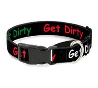 Plastic Martingale Collar GET DIRTY Black/White/Blue/Green/Red WIDE-Large 18-32"