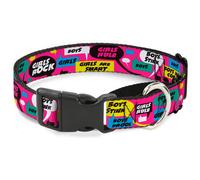 Plastic Martingale Collar Girls Rule Bubbles WIDE-Large 18-32"