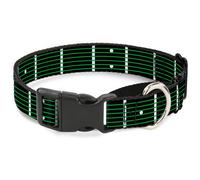 Plastic Martingale Collar Guitar Neck Black/White/Lime Green Medium 11-17"