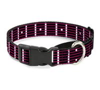 Plastic Martingale Collar Guitar Neck Black/White/Pink WIDE-Small 13-18"