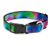 Plastic Martingale Collar Halftone Dots Light Blue/Blues/Greens/Pinks WIDE-Large