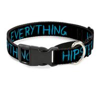 Plastic Martingale Collar HIPSTERS RUIN EVERYTHING Black/Blue Large 15-26"