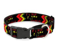 Plastic Martingale Collar Hot Like A Pepper WIDE-Large 18-32"