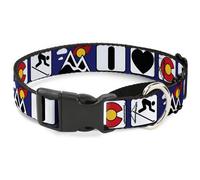 Plastic Martingale Collar I HEART COLORADO SKIING Logos/Mountain WIDE-Large 18-3