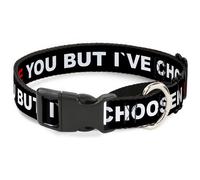 Plastic Martingale Collar I LOVE YOU BUT I'VE CHOSEN DUBSTEP WIDE-Medium 16-23"