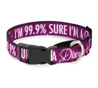 Plastic Martingale Collar I'M 99.9% SURE I'M A DISNEY PRINCESS Pinks/White Small