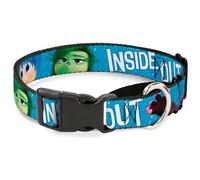 Plastic Martingale Collar INSIDE OUT 6-Character Pose Sparkle Blue/White Medium
