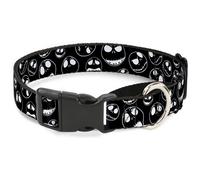 Plastic Martingale Collar Jack Outline Expressions Scattered Black/White WIDE-La